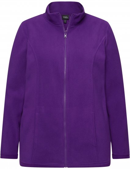 Ulla Popken Modular Fleece Zip Front Jacket Dark Plum - Bluzy & bluzy z kapturem - 