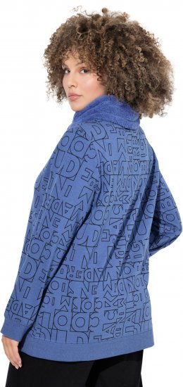 Ulla Popken Teddy Collar Printed Sweatshirt Atlantic Blue - Bluzy & bluzy z kapturem - 