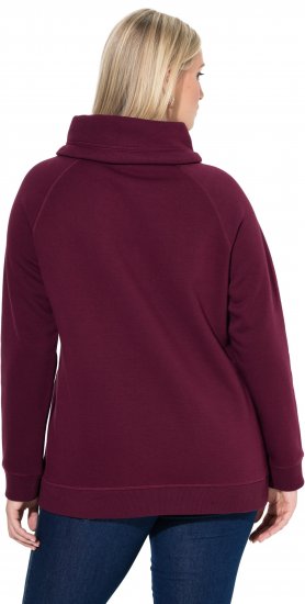 Ulla Popken Rhinestone Snowflake Turtleneck Sweatshirt Dark Ruby - Bluzy & bluzy z kapturem - 