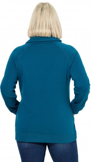 Ulla Popken Rhinestone Snowflake Turtleneck Sweatshirt Teal - Bluzy & bluzy z kapturem - 