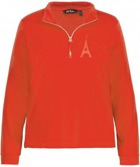 Ulla Popken PARIS Theme Zip Neck Sweatshirt Light Red - Bluzy & bluzy z kapturem - 