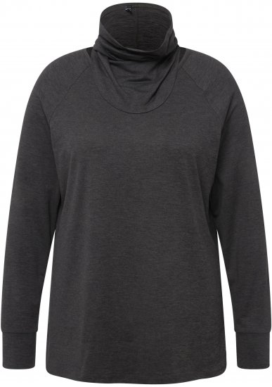 Ulla Popken Sweatshirt with Gaiter Black - Bluzy & bluzy z kapturem - 
