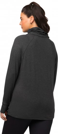 Ulla Popken Sweatshirt with Gaiter Black - Bluzy & bluzy z kapturem - 