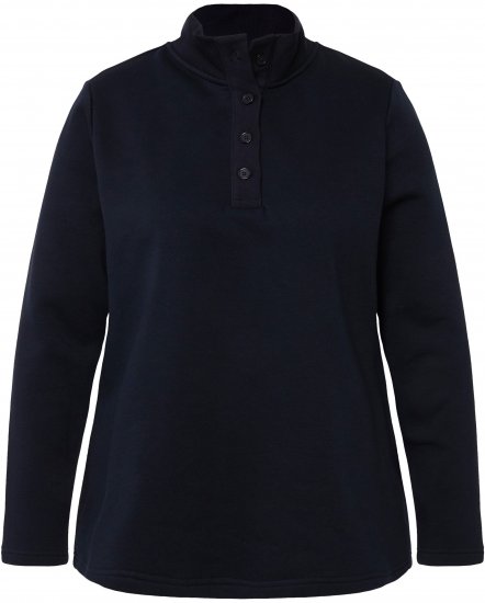 Ulla Popken Collared Long Sleeve Sweatshirt Navy - Bluzy & bluzy z kapturem - 