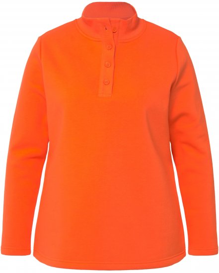 Ulla Popken Collared Long Sleeve Sweatshirt Tangerine - Bluzy & bluzy z kapturem - 