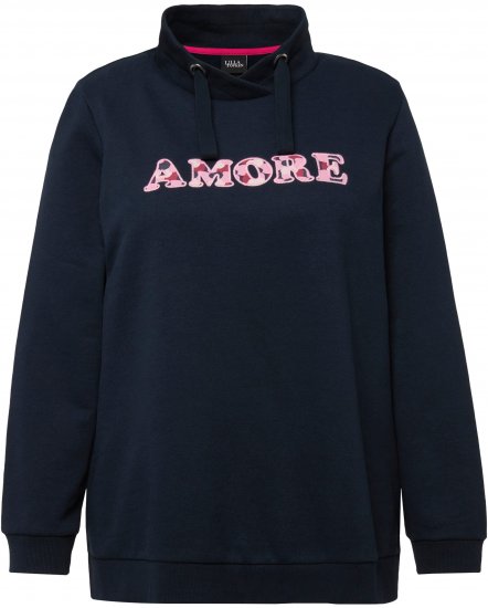 Ulla Popken Amore Sweatshirt Navy - Bluzy & bluzy z kapturem - 