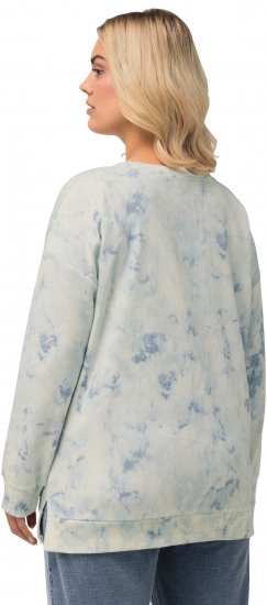 Ulla Popken Tie-Dyed Long Sleeve Sweatshirt Snow White - Bluzy & bluzy z kapturem - 