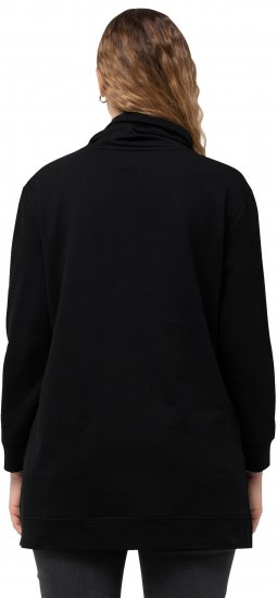 Ulla Popken GLOW Lettered Collared Sweatshirt Black - Bluzy & bluzy z kapturem - 