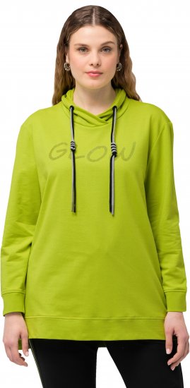 Ulla Popken GLOW Lettered Collared Sweatshirt Apple Green - Bluzy & bluzy z kapturem - 