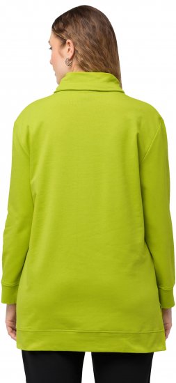 Ulla Popken GLOW Lettered Collared Sweatshirt Apple Green - Bluzy & bluzy z kapturem - 