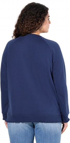 Ulla Popken NEW CASUAL Ruffled Hem Sweatshirt Navy - Bluzy & bluzy z kapturem - 