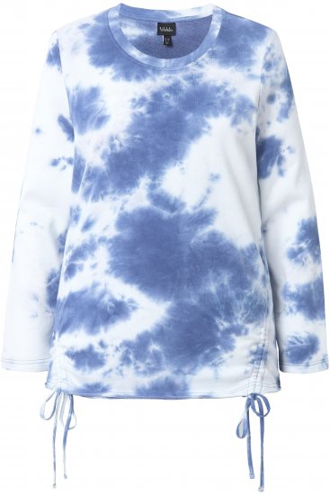 Ulla Popken Tie Dye Gathered Sweatshirt Atlantic Blue - Bluzy & bluzy z kapturem - 