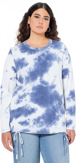 Ulla Popken Tie Dye Gathered Sweatshirt Atlantic Blue - Bluzy & bluzy z kapturem - 