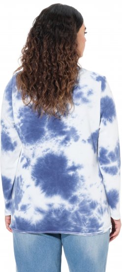 Ulla Popken Tie Dye Gathered Sweatshirt Atlantic Blue - Bluzy & bluzy z kapturem - 