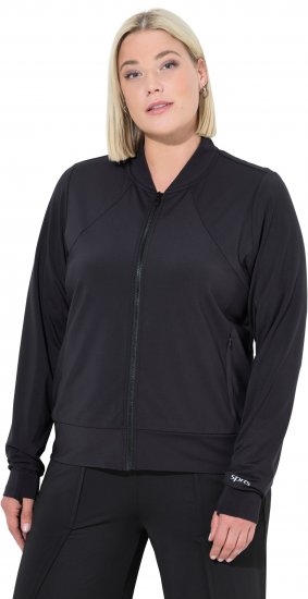 Ulla Popken Quick Drying College Collar Sweatshirt Black - Bluzy & bluzy z kapturem - 