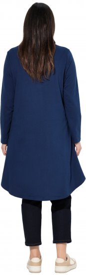 Ulla Popken Flounce Panel Long Sleeve Sweatshirt Dress Navy - Bluzy & bluzy z kapturem - 