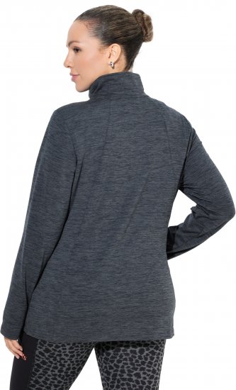 Ulla Popken Quick Drying Zip Up Sweatshirt Black - Bluzy & bluzy z kapturem - 