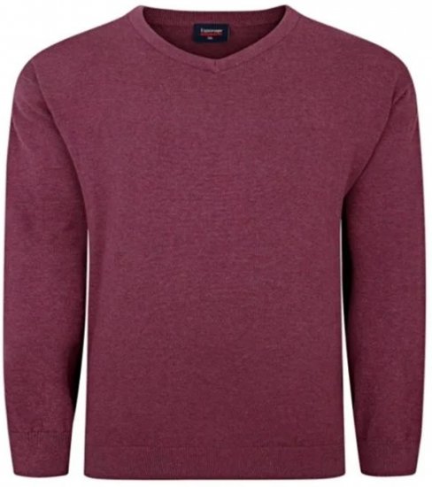 Espionage KW031 V-Neck Pullover Grape Red - Pulóverek & kapucnis pulóverek - Pulóverek & Kapucnis pulóver 2XL-12XL