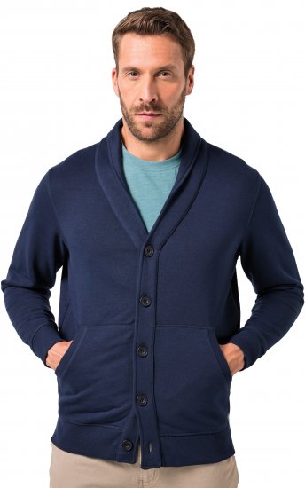 JP1880 Sweat Jacket Shawl Collar Navy - Pulóverek & kapucnis pulóverek - Pulóverek & Kapucnis pulóver 2XL-12XL