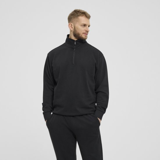 North Latitude Denim Half-Zip Sweatshirt Black TALL - TALL pulóverek - 