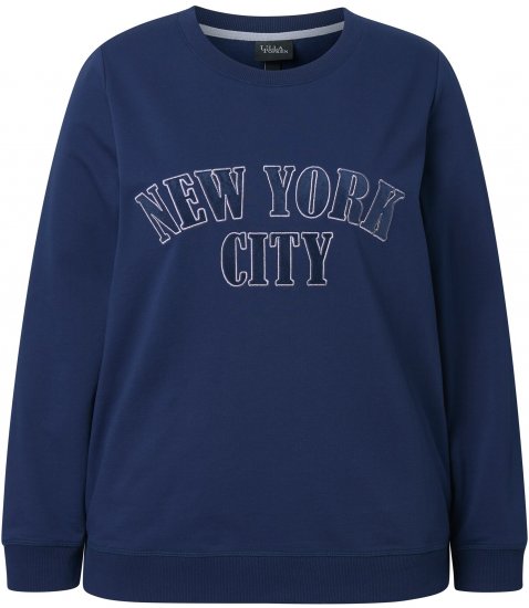 Ulla Popken NYC Embroidered Long Sleeve Sweatshirt Ink Blue - Bluzy & bluzy z kapturem - 