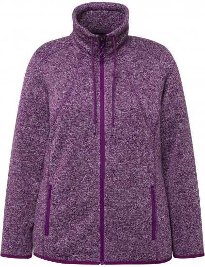 Ulla Popken Heather Knit Fleece Jacket Dark Purple - Bluzy & bluzy z kapturem - 