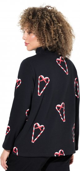 Ulla Popken Candy Cane Graphic Sweatshirt Black - Bluzy & bluzy z kapturem - 