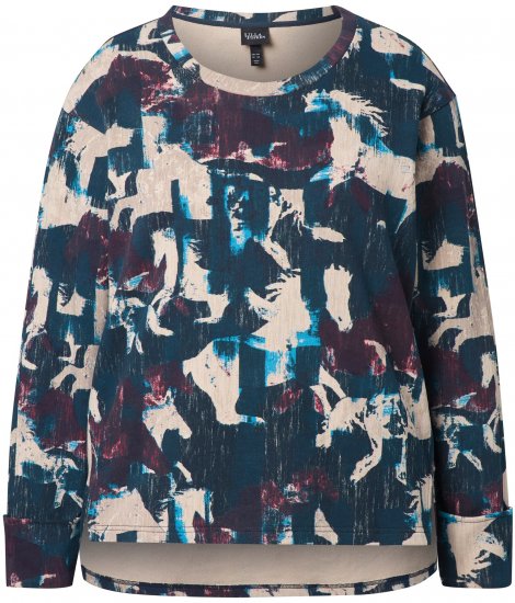 Ulla Popken Horse Print Long Sleeve Sweatshirt Navy - Bluzy & bluzy z kapturem - 