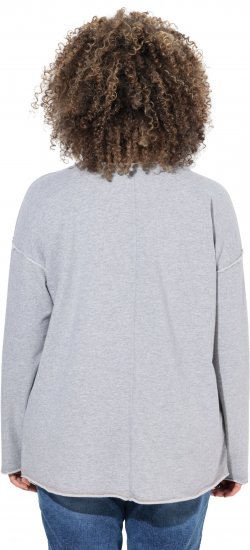 Ulla Popken Bow City Lettering Sweatshirt Light Grey Melange - Bluzy & bluzy z kapturem - 
