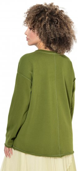 Ulla Popken Inspire Lettering V-Neck Sweatshirt Blooming Bay - Bluzy & bluzy z kapturem - 