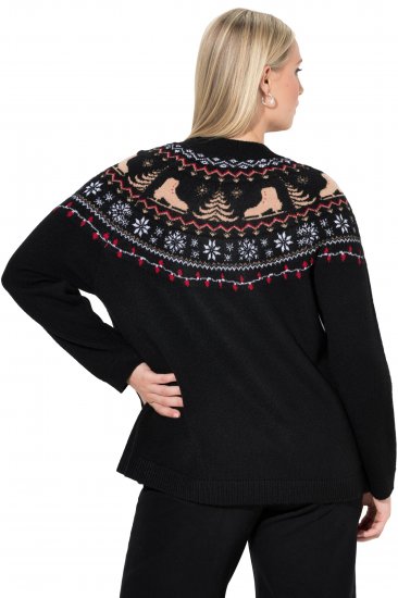 Ulla Popken Norwegian Style Christmas Sweater Black - Bluzy & bluzy z kapturem - 