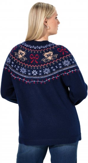 Ulla Popken Norwegian Style Christmas Sweater Blue - Bluzy & bluzy z kapturem - 