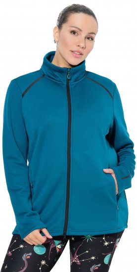 Ulla Popken Quick Drying Athletic Jacket Dark Petrol - Bluzy & bluzy z kapturem - 