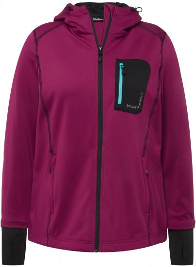 Ulla Popken HYPRAR Zip Front Hooded Stretch Sweatshirt Blackberry - Bluzy & bluzy z kapturem - 