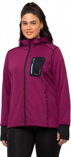 Ulla Popken HYPRAR Zip Front Hooded Stretch Sweatshirt Blackberry - Bluzy & bluzy z kapturem - 