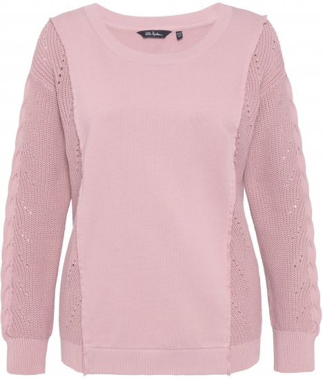 Ulla Popken Mixed Knit Patch Look Sweatshirt Old Pink - Bluzy & bluzy z kapturem - 