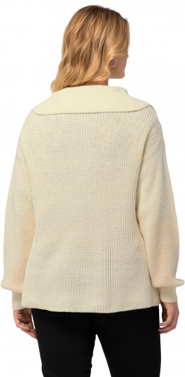 Ulla Popken Lace Up Sailor Collar Sweater Vanilla - Bluzy & bluzy z kapturem - 