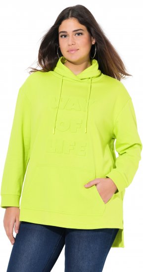 Ulla Popken Embossed Letter Sweatshirt Lime - Bluzy & bluzy z kapturem - 