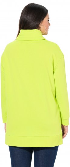 Ulla Popken Embossed Letter Sweatshirt Lime - Bluzy & bluzy z kapturem - 
