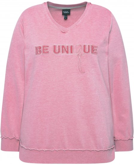 Ulla Popken Graphic BE UNIQUE Inverted Seam Sweatshirt Raspberry - Bluzy & bluzy z kapturem - 