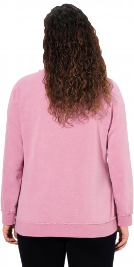 Ulla Popken Graphic BE UNIQUE Inverted Seam Sweatshirt Raspberry - Bluzy & bluzy z kapturem - 