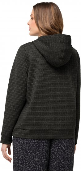 Ulla Popken Textured Metallic Knit Sweatshirt With Hood Graphite Grey - Bluzy & bluzy z kapturem - 