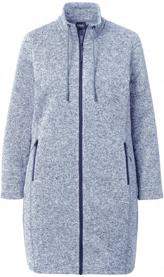 Ulla Popken Longline Knit Fleece Jacket Sky Blue - Bluzy & bluzy z kapturem - 