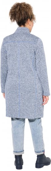 Ulla Popken Longline Knit Fleece Jacket Sky Blue - Bluzy & bluzy z kapturem - 