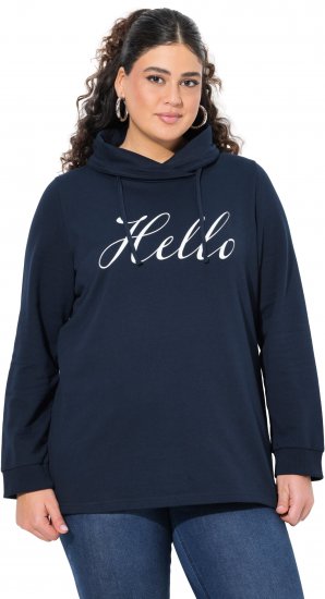 Ulla Popken HELLO Classic Fit Stand-Up Collar Sweatshirt Navy - Bluzy & bluzy z kapturem - 