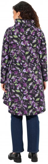 Ulla Popken Floral Stand-Up Collar Flounce Panel Sweatshirt Black - Bluzy & bluzy z kapturem - 