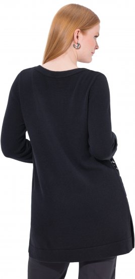 Ulla Popken Sequined Soft Fine Knit Sweater Black - Bluzy & bluzy z kapturem - 