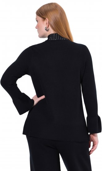 Ulla Popken Flared Sleeve Turtleneck Sweater Black - Bluzy & bluzy z kapturem - 