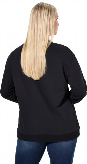 Ulla Popken Sparkling Sequin Bows Christmas Sweatshirt Black - Bluzy & bluzy z kapturem - 