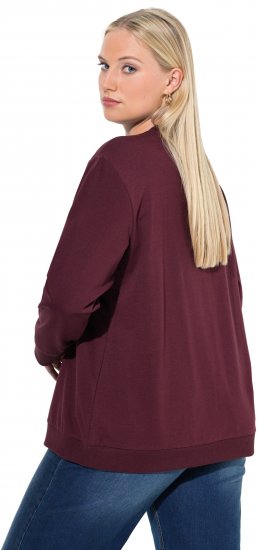 Ulla Popken Sparkling Sequin Bows Christmas Sweatshirt Plum - Bluzy & bluzy z kapturem - 